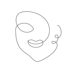continuous line beautiful woman line art illustration
