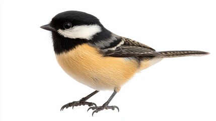 Cute Black Capped Chickadee Bird Perched on Branch in Natural Setting