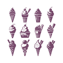A Collection of Ice Cream Silhouettes