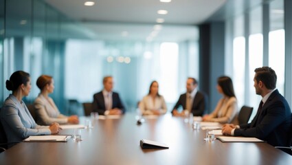 Professional Board Meeting in Modern Office Space
