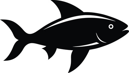 Black Fish Silhouette Icons  Marine Life Graphics
