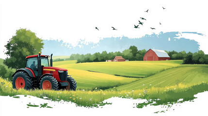 Fototapeta premium Illustrations on the theme of smart agriculture and rural revitalization