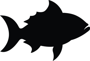 Black Fish Silhouette Icons  Marine Life Graphics