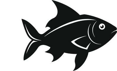 Black Fish Silhouette Icons  Marine Life Graphics