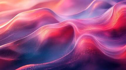 Obraz premium Hightech holographic fractals with glowing pastel veins, reflective layers, and textured gradients