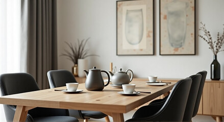 modern living room with table