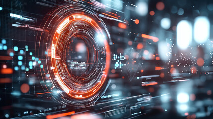 Ai generated data visualization technology lab digital art futuristic environment close-up view conceptual insights