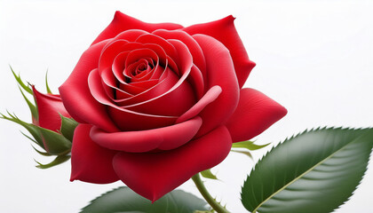 garden rose is an isolated icon of a red blossom