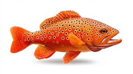 Vibrant Orange Fish Swimming in Coral Reef Underwater Scene