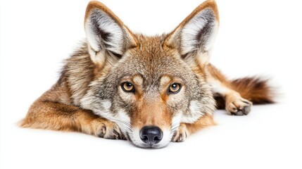 Obraz premium Attentive Wild Canine Resting in Natural Habitat Focused on Surrounding Environment