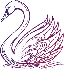 Obraz premium A Vector silhouette glowing swan 