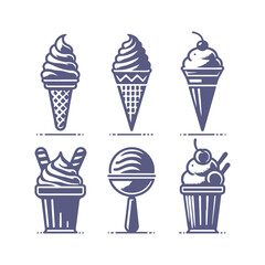 A Collection of Ice Cream Silhouettes