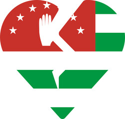 Abkhazia Flag On Broken Heart Icon