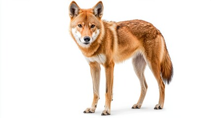 Attentive Red Fox Standing in Wooded Environment