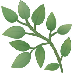 green leaves with branch illustration