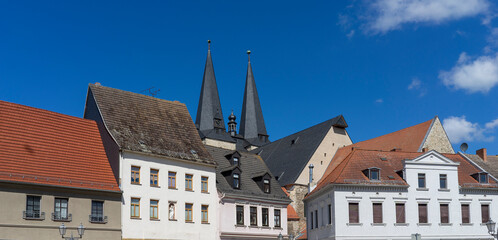 Fototapeta premium View of the old town in Calbe an der Saale, Salzlandkreis in Saxony-Anhalt Germany
