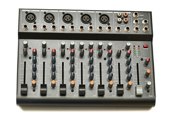Fototapeta premium Mixing console for controlling the volume, frequencies of musical instruments