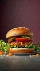 hamburger on a plate