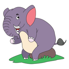 Elephant standing on grass