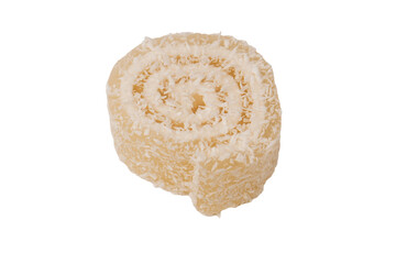 Coconut candy roll isolated on a white background.