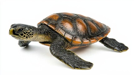 Fototapeta premium Green Sea Turtle Swimming in Tropical Ocean Environment