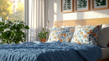 bed linen on the bed