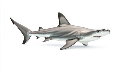 Fierce Gray Shark Swimming Underwater in Tropical Ocean