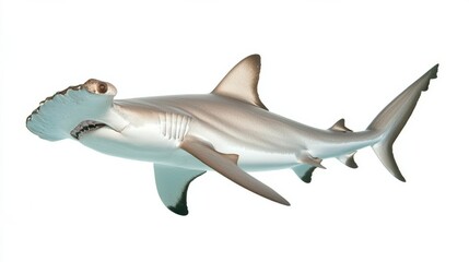 Naklejka premium Fearsome Grey Shark Hunting Underwater in the Open Ocean