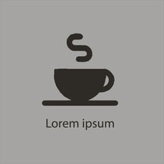 Minimal coffee mug logo with steam, modern and sleek