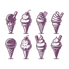 A Collection of Ice Cream Silhouettes