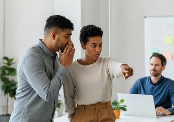 African and hispanic young adults collaborating and sharing ideas in a modern office setting