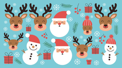 Obraz premium Seamless festive holiday background pattern with colorful Christmas ornaments