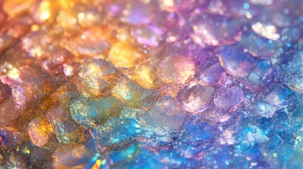Stunning Rainbow Opal Macro Photography: Iridescent Gemstone Texture