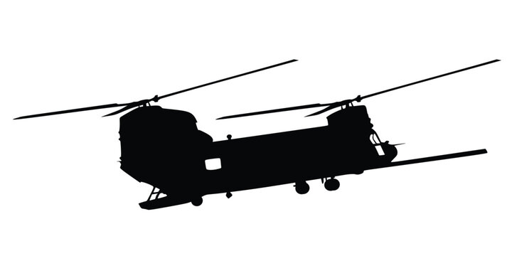 helicopter silhouette vector graphic in black