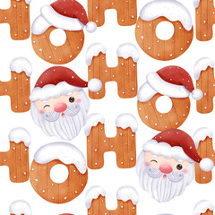 Joyful Winter and Christmas Seamless Pattern