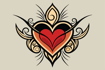 minimalistic heart tattoo of elegant