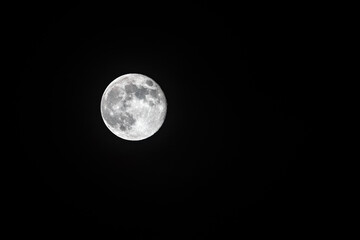 full moon against the black sky