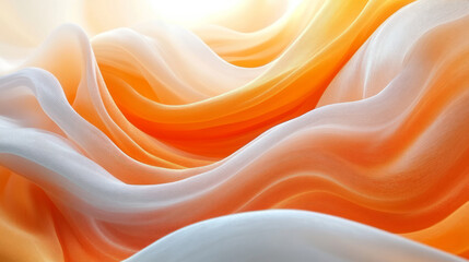 Fototapeta premium Orange silk textile fabric texture background