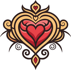 minimalistic heart tattoo of elegant