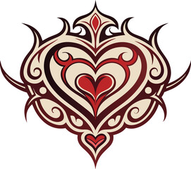 minimalistic heart tattoo of elegant