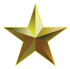 Obraz premium Golden christmas star isolated on white background. Realistic vector icon.