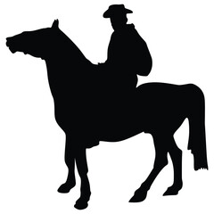 Cowboy silhouette on top of a beautiful horse