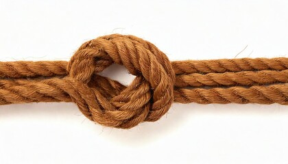 A close-up of a sturdy rope knot showcasing its intricate details and texture.
