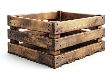 Rustic wooden crate, perfect for organizing, storage, or rustic decor projects.