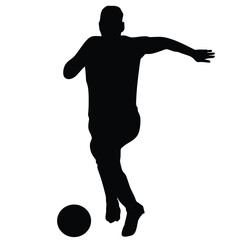 Football player, silhouette, vector illustration