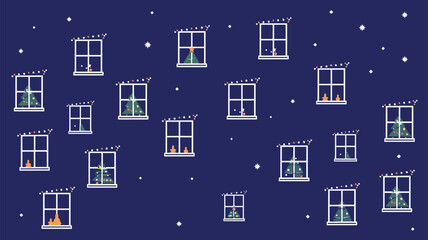 Seamless festive holiday background pattern with colorful Christmas ornaments