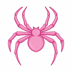 Pink spider icon in cartoon style isolated on white background. Insects symbol stock vector illustration.