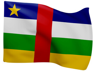 3d Flags Of Central Africa Republic.