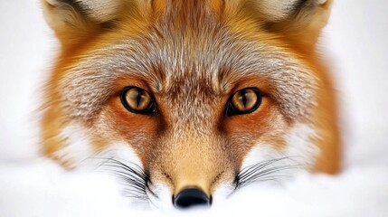 Fototapeta premium Close up Portrait of Captivating Fox Peering Through the Forest