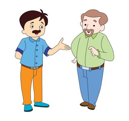 Cartoon two man talking vector